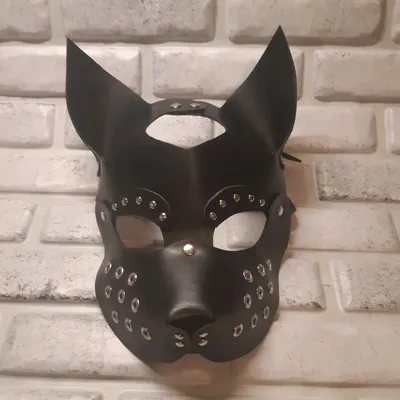Маска собаки (m522) из кожи в интернет-магазине Ярмарка Мастеров по цене  5000 ₽ – K8KL0BY | Карнавальные маски, Москва - доставка по России