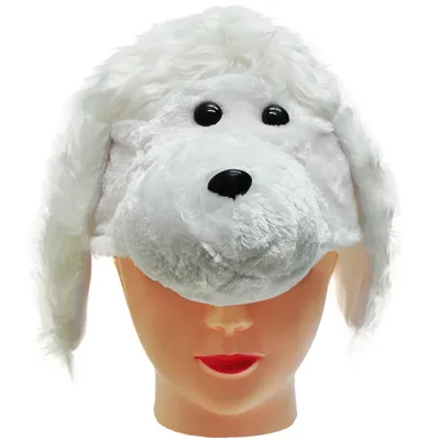 Шапка-маска Собака бел плюш