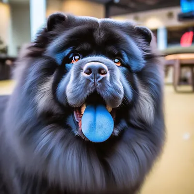 Чау чау собака мудрец с синим …» — создано в Шедевруме