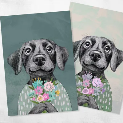 Купить «Игрушка из цветов “Собака” art.24-54» по доступной цене с доставкой  по Москве в салоне Fl-er