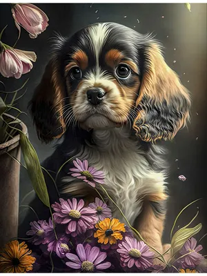 Собака с цветами (99 фото) »