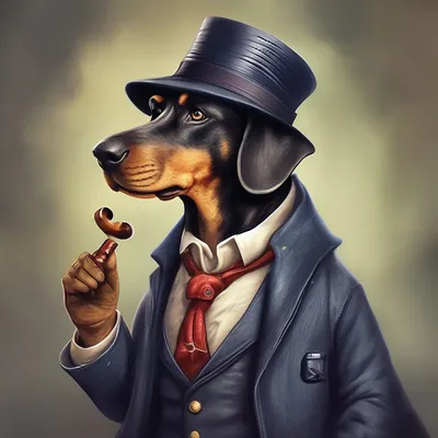 Собака с стиле Шерлока Холмса и …» — создано в Шедевруме