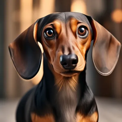Красивая собака такса с большими …» — создано в Шедевруме