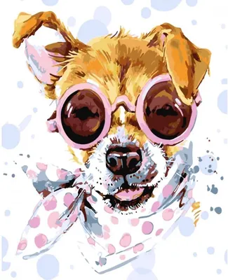 Купить картину алмазная мозаика «Собака в очках» 25x20 см, 40 цветов -  gamestil.ru