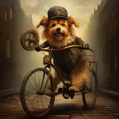 Собака в шапке в стиле 2D, Детский на Illustrators.ru