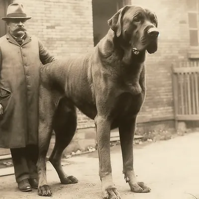 Собаки-гиганты. Они просто не делают их такими, как раньше...  (приблизительно 1890 год, Северная Англия) | Пикабу