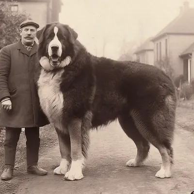 Собаки-гиганты. Они просто не делают их такими, как раньше...  (приблизительно 1890 год, Северная Англия) | Пикабу