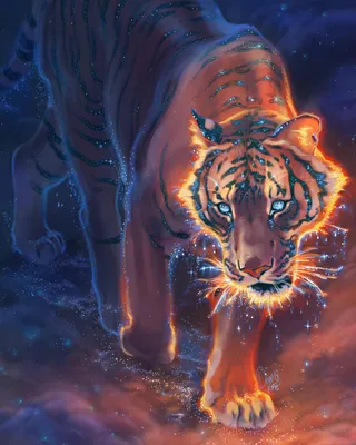 Новый год Тигра 2022. Многоугольный тигр с многоугольной головой.  Футуристический современный абстрактный фон. Векторная иллюстрация.  Векторное изображение ©Elenamer 515414864