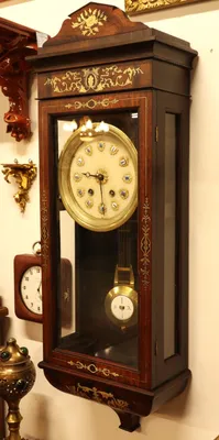 Старинные, настенные часы из дерева палисандра