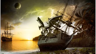 старые корабли сражаются в темном море Иллюстрация штока - иллюстрации  насчитывающей океан, корабль: 271018963