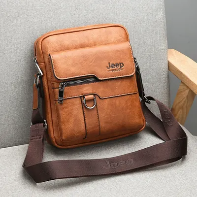 JEEP BULUO Luxury Brand Men Crossbody Messenger Bags Business Casual  Handbag Male Spliter Leather Shoulder Bag Large Capacity