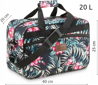 Дорожная сумка, ручная кладь в самолет, цветочнaя, 40x25x20 см цена | 220.lv