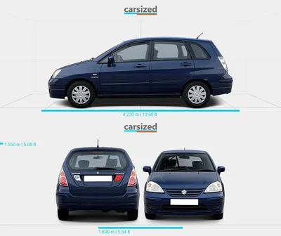 Suzuki Liana 2004-2005 Dimensions Side View