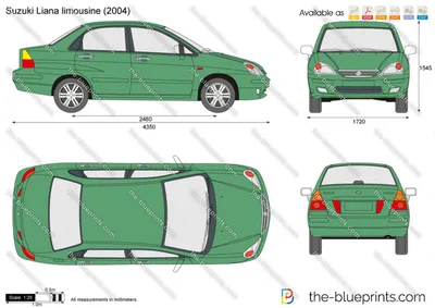 Suzuki Liana limousine vector drawing