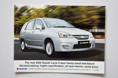 Car Press Photo - 2004 Suzuki Liana 5-Door Family Sized Hatchback | eBay