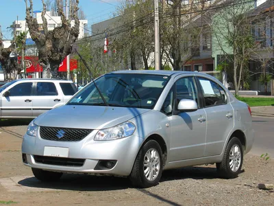 2008 Suzuki SX4 Sedan blueprints free - Outlines