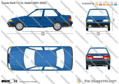 Suzuki Swift 1.3 GL Sedan vector drawing