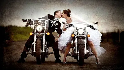Фотографии свадебной процессии на мотоциклах: качество Full HD