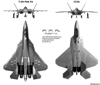 Сравнение Сухого Т50 с F-22