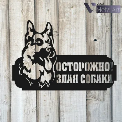 Табличка \"Осторожно злая собака\"
