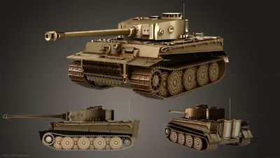 Танк Тигр 3D модель - Скачать Военная техника на 3DModels.org
