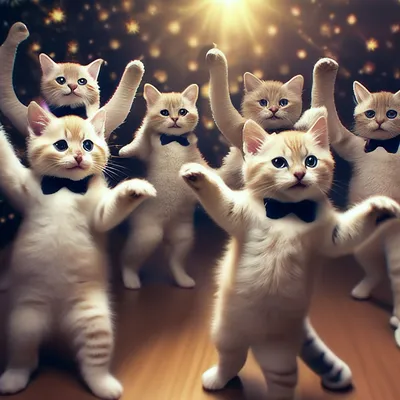 Танцующие котики» — создано в Шедевруме