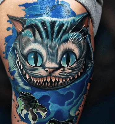 Тату Чеширский кот (33 фото) - значение татуировки, эскизы 2024