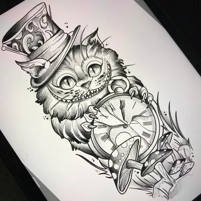 Чеширский кот | Цветные татуировки, Чеширский кот, Татуировки