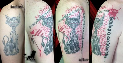 Купить переводную тату наклейку Чеширский кот из Алисы в стране чудес