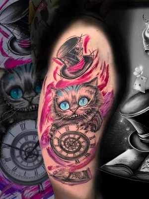 Чеширский кот тату | Tattoo work, Animal tattoo, Tattoos