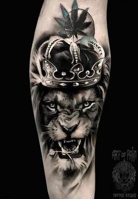 Татуировка переводная временная / наклейка на тело / лев в короне с розой-  купить по выгодной цене в интернет-магазине OZON (779822479)