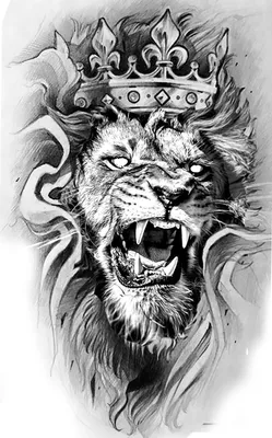 Фотография тату льва с короной в формате webp | Тату лев с короной Фото  №571542 скачать