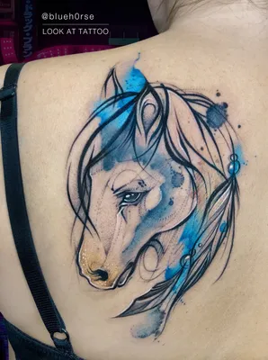 Фото тату лошадь на ключице сделать в тату салоне в Москве по низкой цене