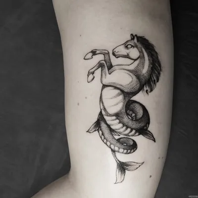 Переводная временная татуировка Конь, лошадь - неоновая тату