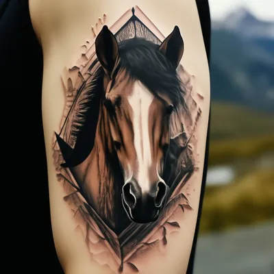 Племенная лошадь уникальная татуировка для мужчин » maket.LaserBiz.ru -  Макеты для лазерной резки