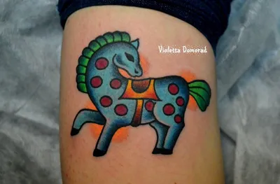 Татуировка лошадь на фоне гор» — создано в Шедевруме