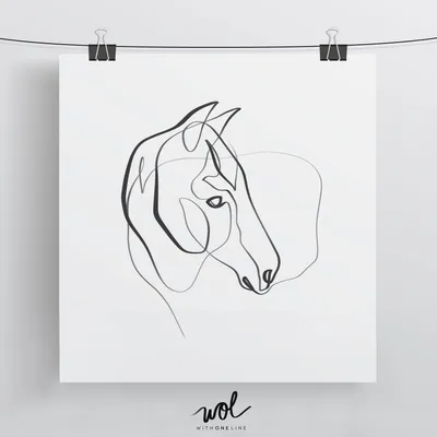 Эскиз тату с изображением Лошадь в стиле геометрия на сайте theYou