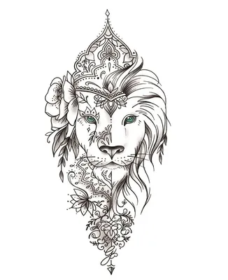 Татуировка лев с короной. Тату лев Тату реализм