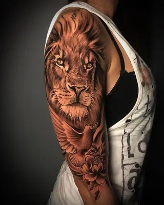 Тату лев на предплечье - 4 фото | Лучшие татуировки льва на предплечье