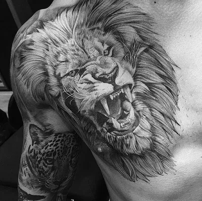 Значение тату львицы для девушек, татуровка львицы со львом и львенком