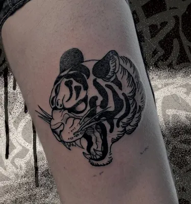 фото татуировка оскал тигра от 01.06.2018 №014 - tiger tattoo -  tatufoto.com 23423 - tatufoto.com