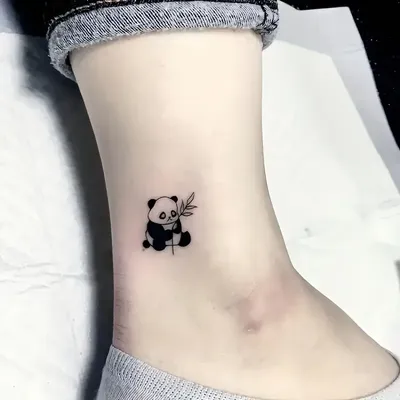 Переводная временная татуировка Панда с пистолетами - неоновая тату