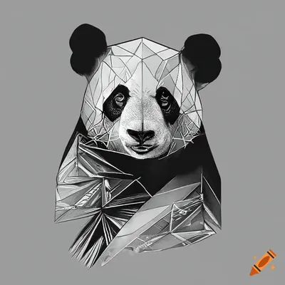 Minimalist panda tattoo design on Craiyon