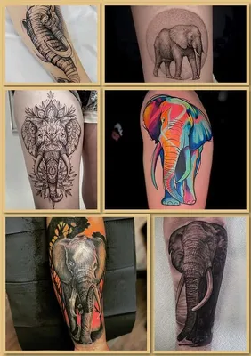 Татуировка на тело чёрная \"Слон в цветах\" 6х6 см (4339449) - Купить по цене  от 18.80 руб. | Интернет магазин SIMA-LAND.RU