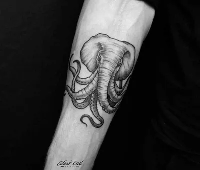 Татуировка мужская полинезия на руке слон - мастер Юрий Хандрыкин 5983 |  Art of Pain
