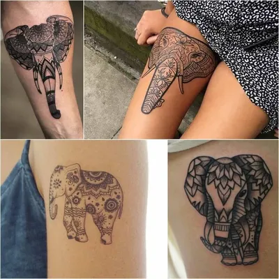 Тату Слон Мандала | Поскольку слон в первую очередь является буддистским и  индуистским символом его … | Татуировка со слоном, Татуировки рукава,  Значения татуировок