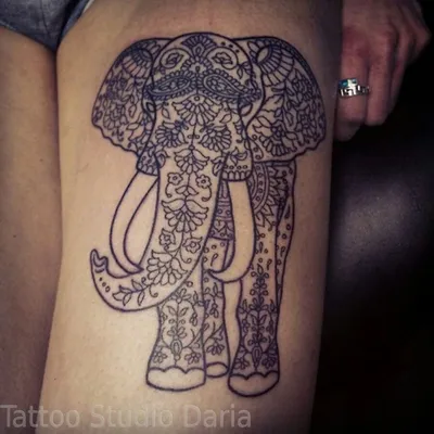 Тату в виде слона: фото работ, значение татуировки слон