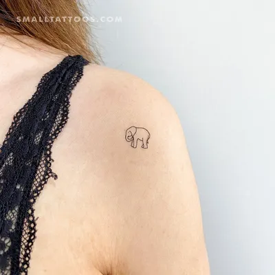 Татуировка женская акварель на предплечье слон - мастер Анастасия Родина  6185 | Art of Pain