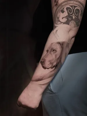 MMS tattoo Временная переводная татуировка собака