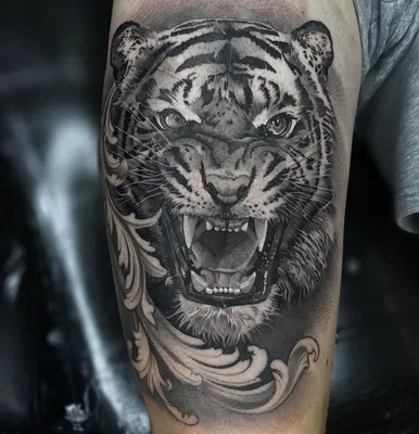 Татуировка тигра на спине человека» — создано в Шедевруме